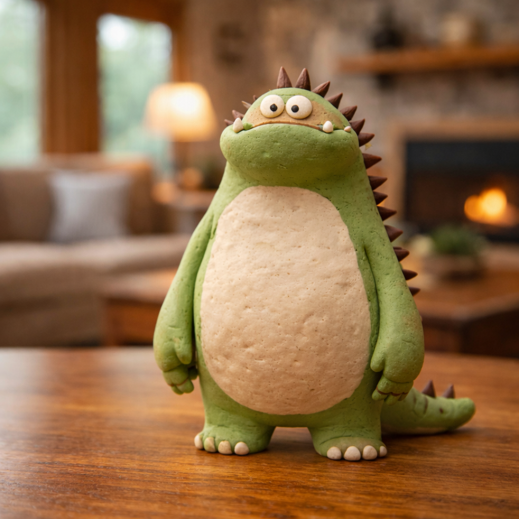 Handmade Monster Family Clay Figurines – Cute Mini Creatures Desk Decor, Whimsical Handmade Gift