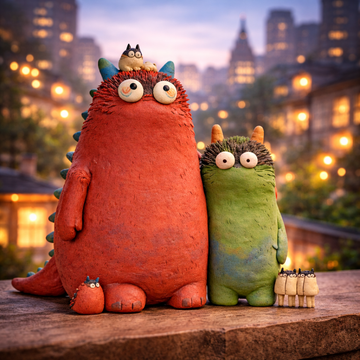 Cute Fantasy Monster Sculpture – Handmade Air Dry Clay Desk Ornament & Unique Gift